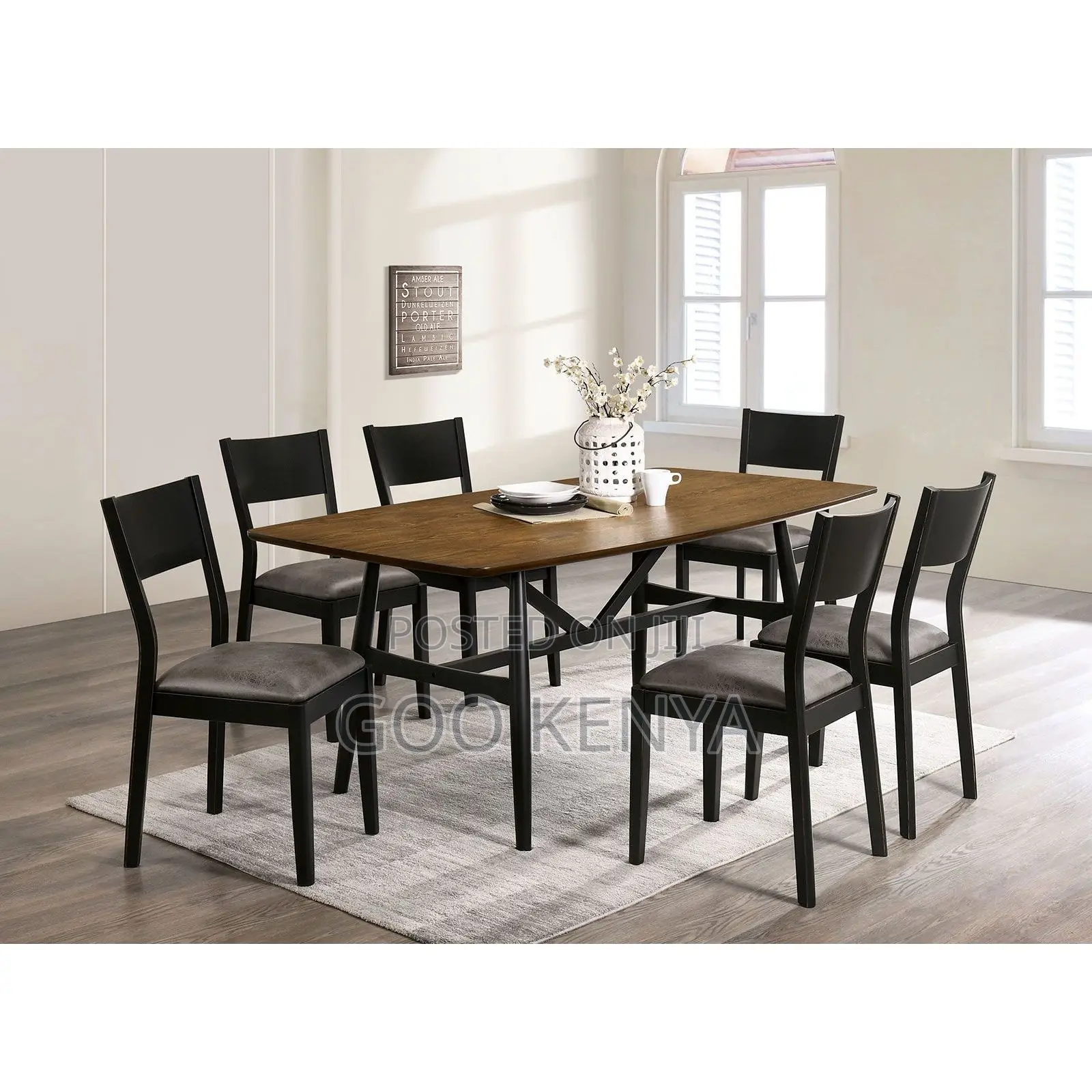 Home Chair; Modern Armless Chair With Wooden Base and Leather Seat