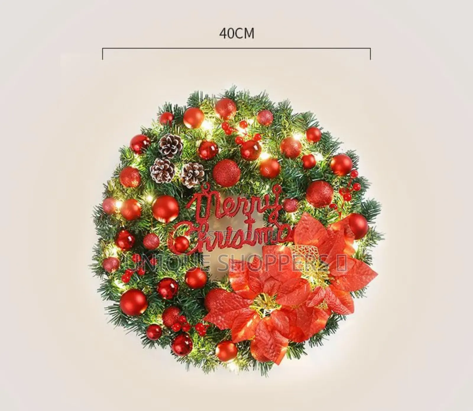 Red Christmas Door Wreath Decor*
