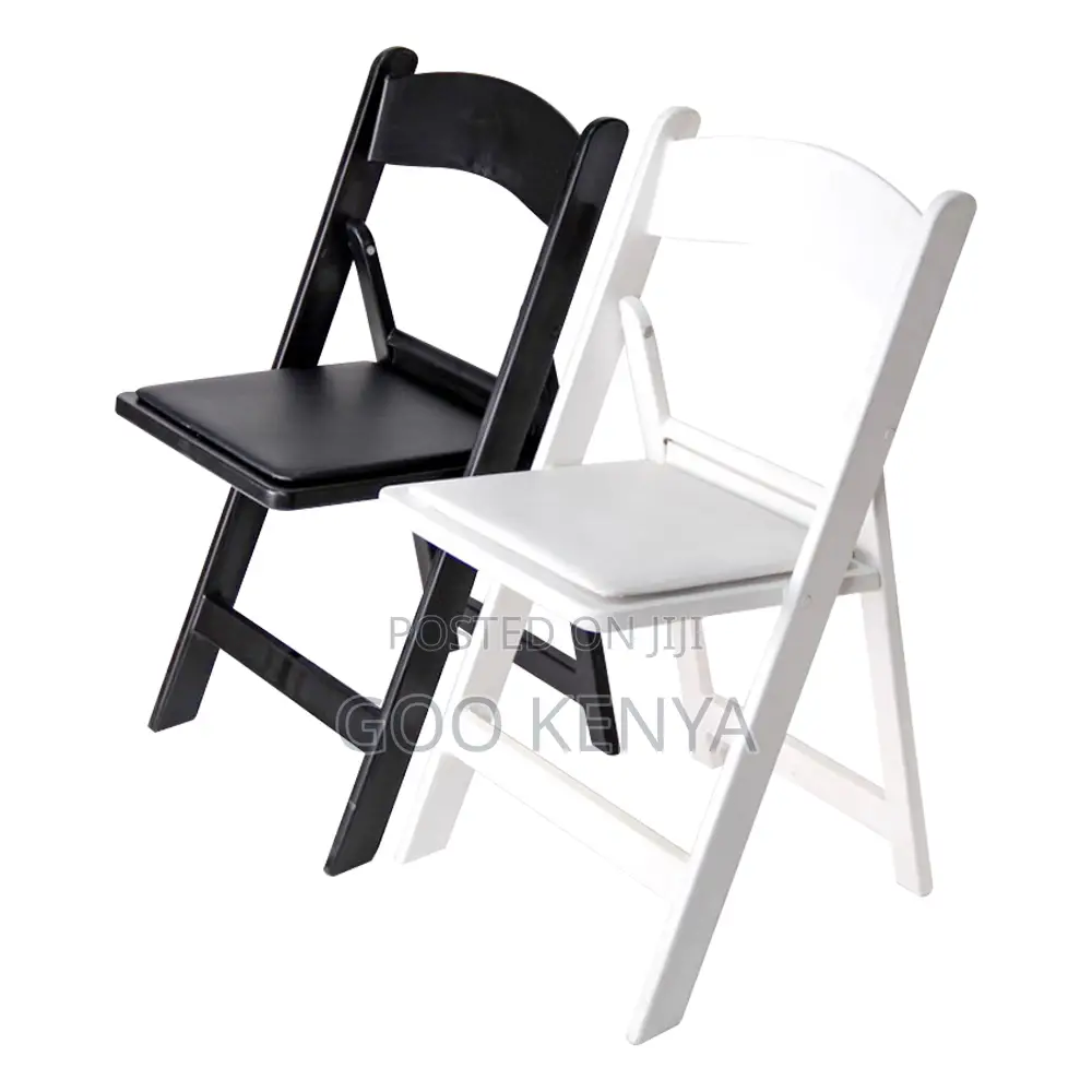 Outdoor Chair; White Foldable Wooden Garden Chair for Weddings/Events