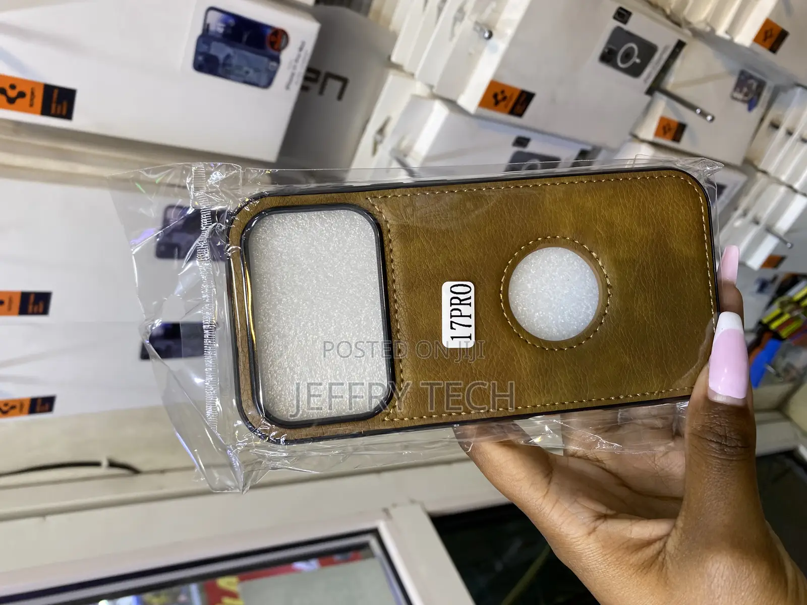 Tijas Vegan Leather iPhone 17 Pro Case With Apple Logo Cut
