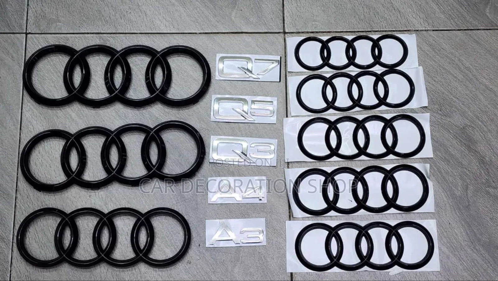 Audi Grill or Boot Logo in Sizes and Colors for A3/4 and Q3/5/7