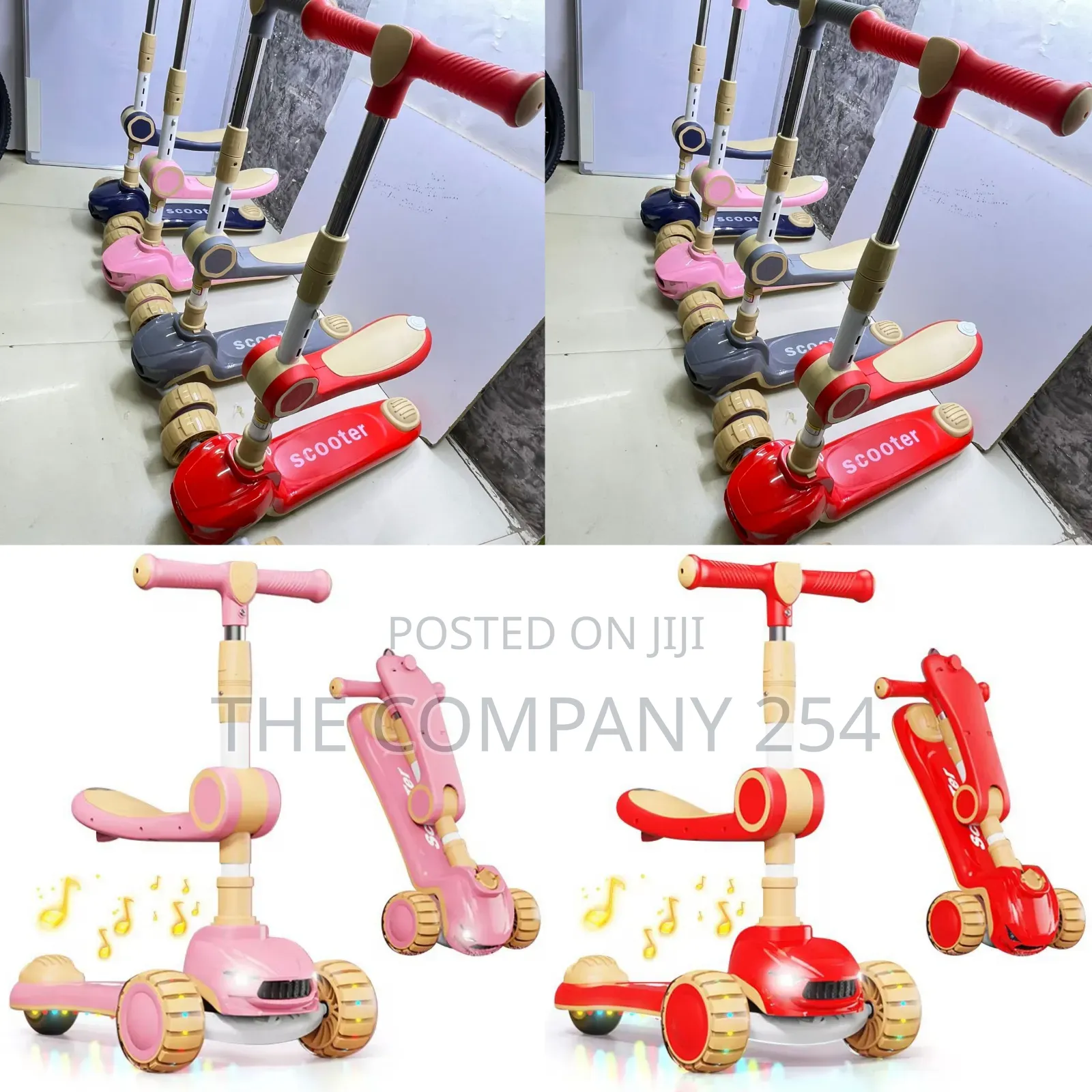 Scooter With a Seat Musical Led Lights Foldable Adjustable Restocked