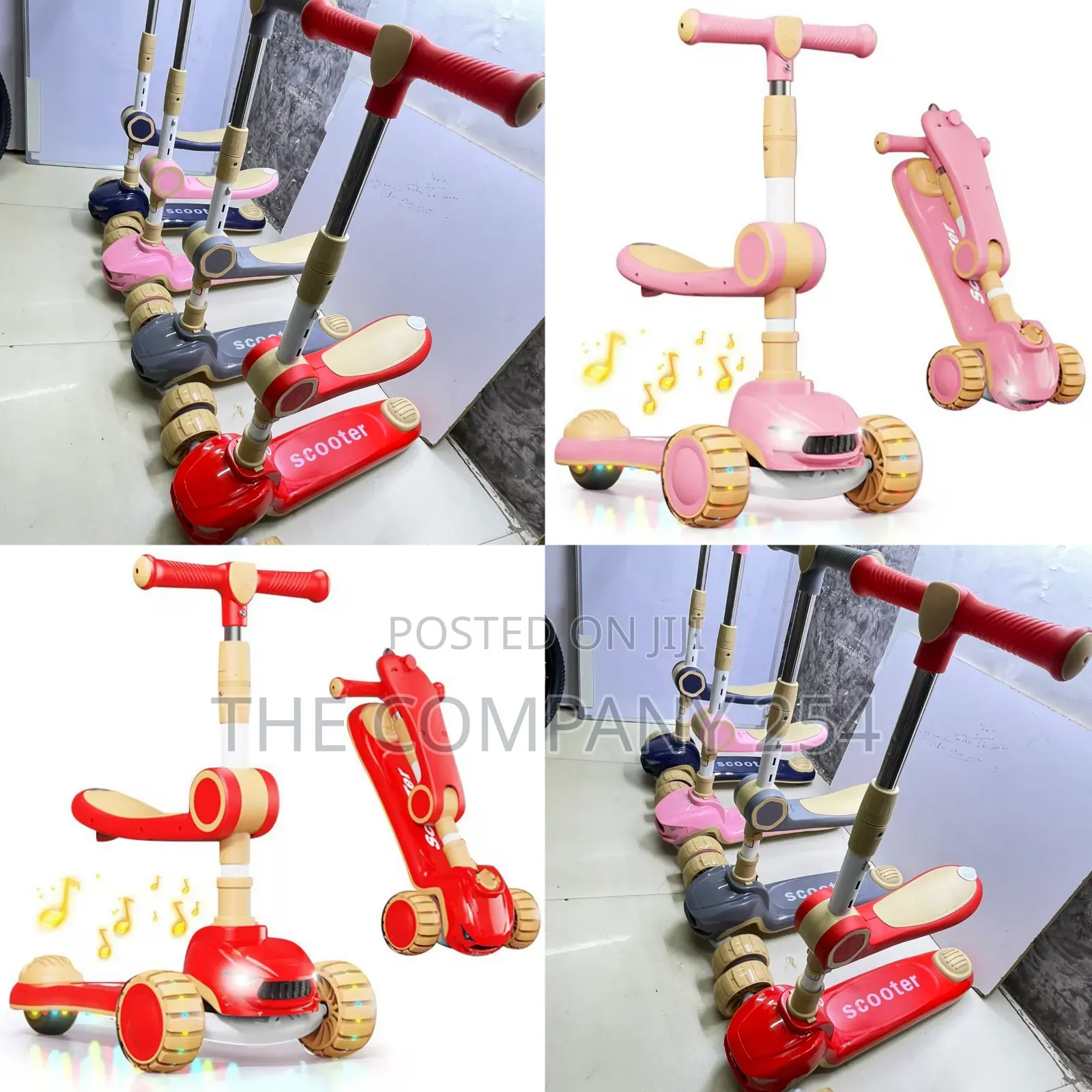 Scooter With a Seat Musical Led Lights Foldable Adjustable Restocked