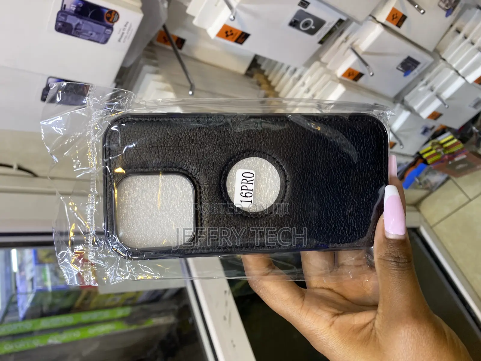 Moloer Vegan Leather iPhone 16 Pro Case With Apple Logo Cut
