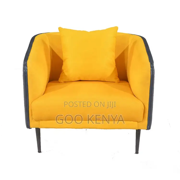 Living Room Chair; Cushioned Single Seat Fabric Chair With Back