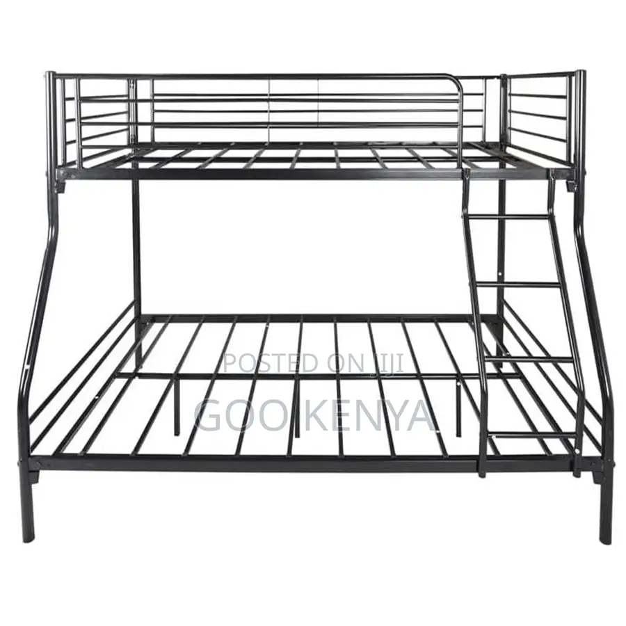 Home Bed; Modern Metal Double Bed With Built-in Stairs