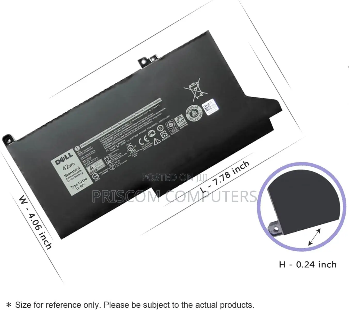 Laptop Battery Dj1jo for Dell Latitude 12 7280 7290 E7280 E7290