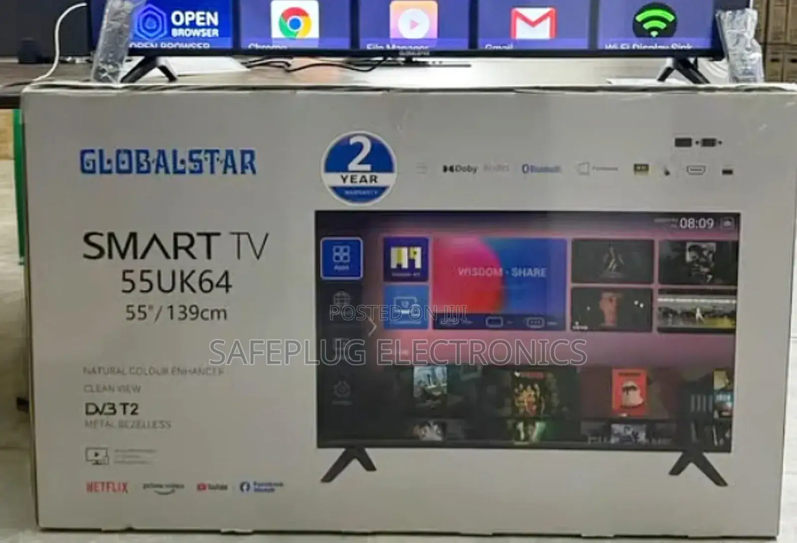 55-Inch Ultra Hd Display Resolution - Globalstar Smart Android Tv
