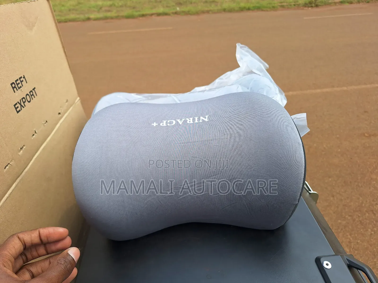 Back Headrest Pillow 2 PCS Set for Car Comfort( Black ,Grey)