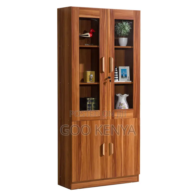 Office Cabinet; Wooden File Office Cabinet With Glass Top Doors