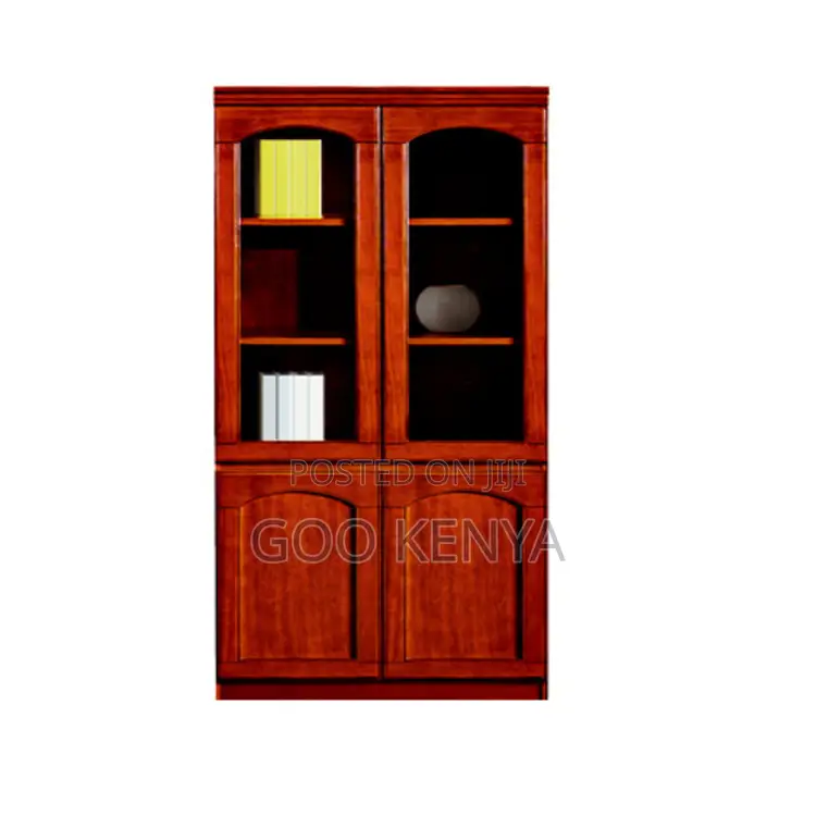 Office Cabinet; Wooden File Office Cabinet With Glass Top Doors