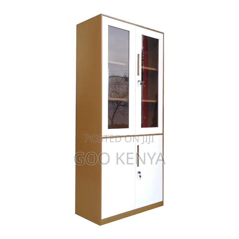 Home Wardrobe; Classic Wooden Wardrobe With Glass Top Panels