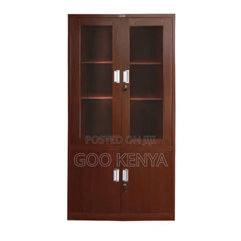 Home Wardrobe; Classic Wooden Wardrobe With Glass Top Panels