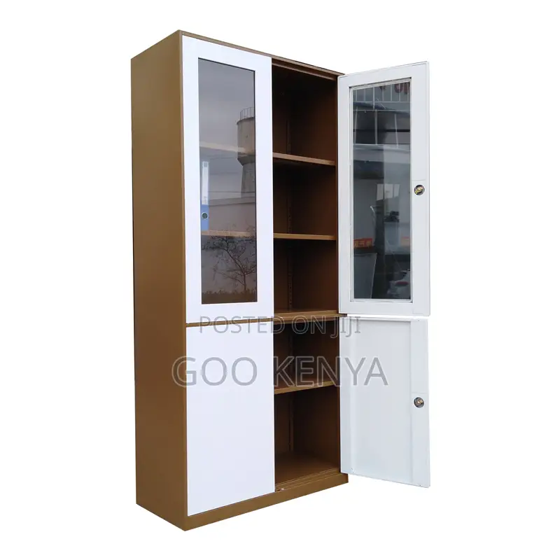 Home Wardrobe; Classic Wooden Wardrobe With Glass Top Panels