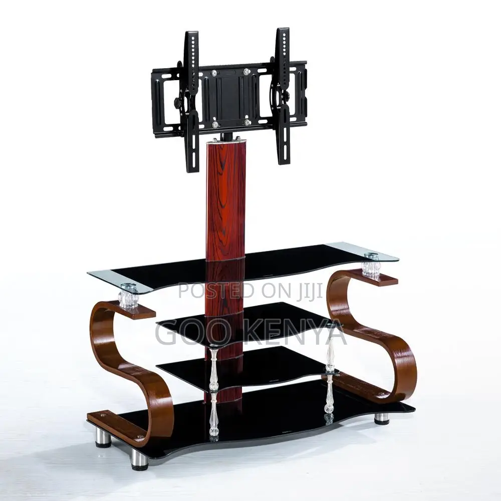Living Room Tv Stand; Glass Top Tv Stand With Mount Home Furniture