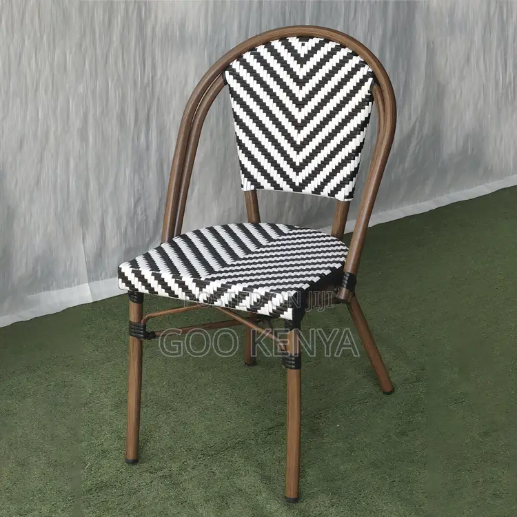 Dining Chair; Patio Rattan Dining Chair With Sturdy Steel Base