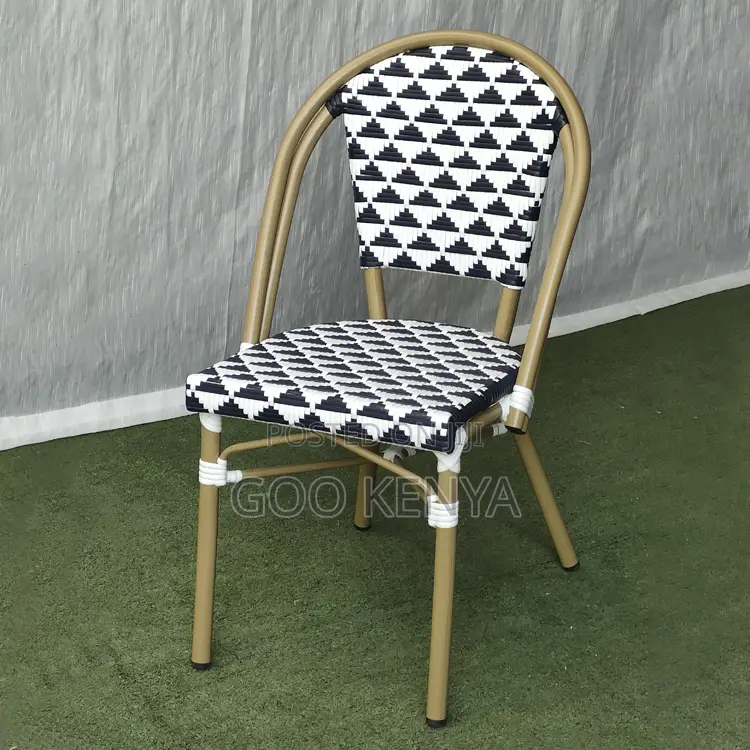 Dining Chair; Patio Rattan Dining Chair With Sturdy Steel Base