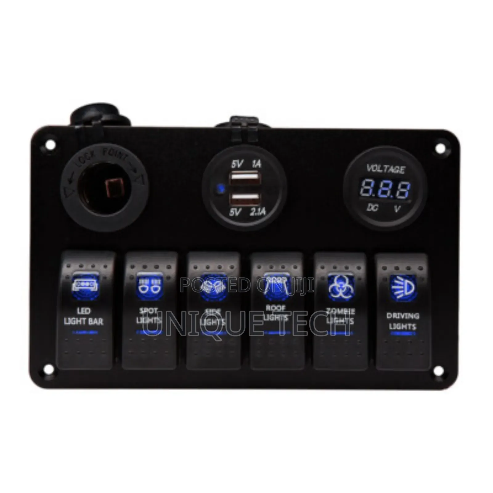 Heavy Duty 6 Way Rocker Switch Panel With Led Digital Screen