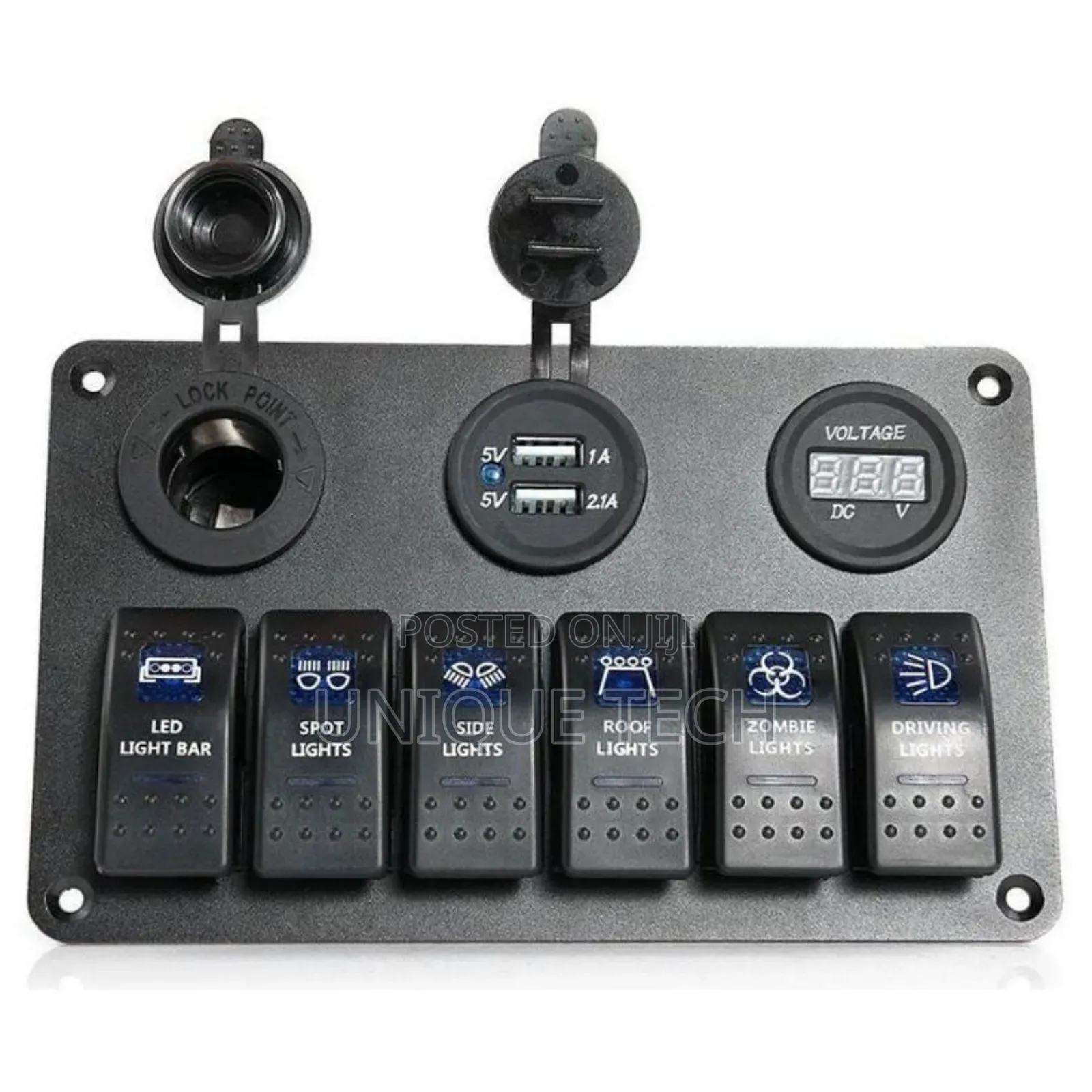 Multi-Function 6 Gang Rocker Panel With Digital Meter