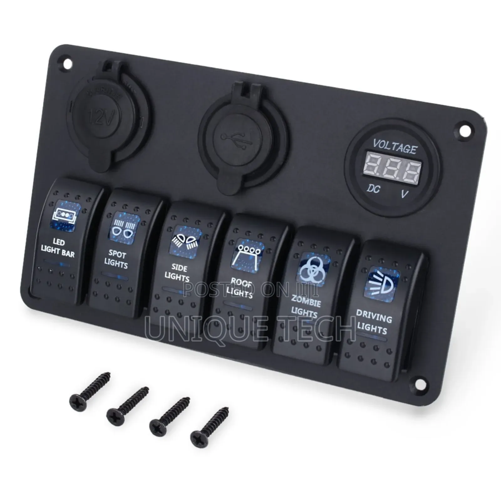 Universal Rocker Switch Panel 6 Way With Led Display