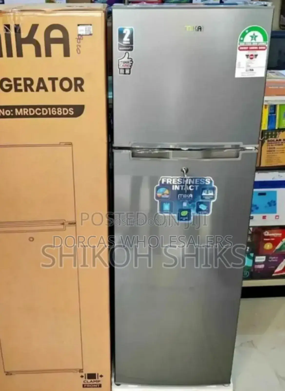 168litres Mika Double Door Refrigerator