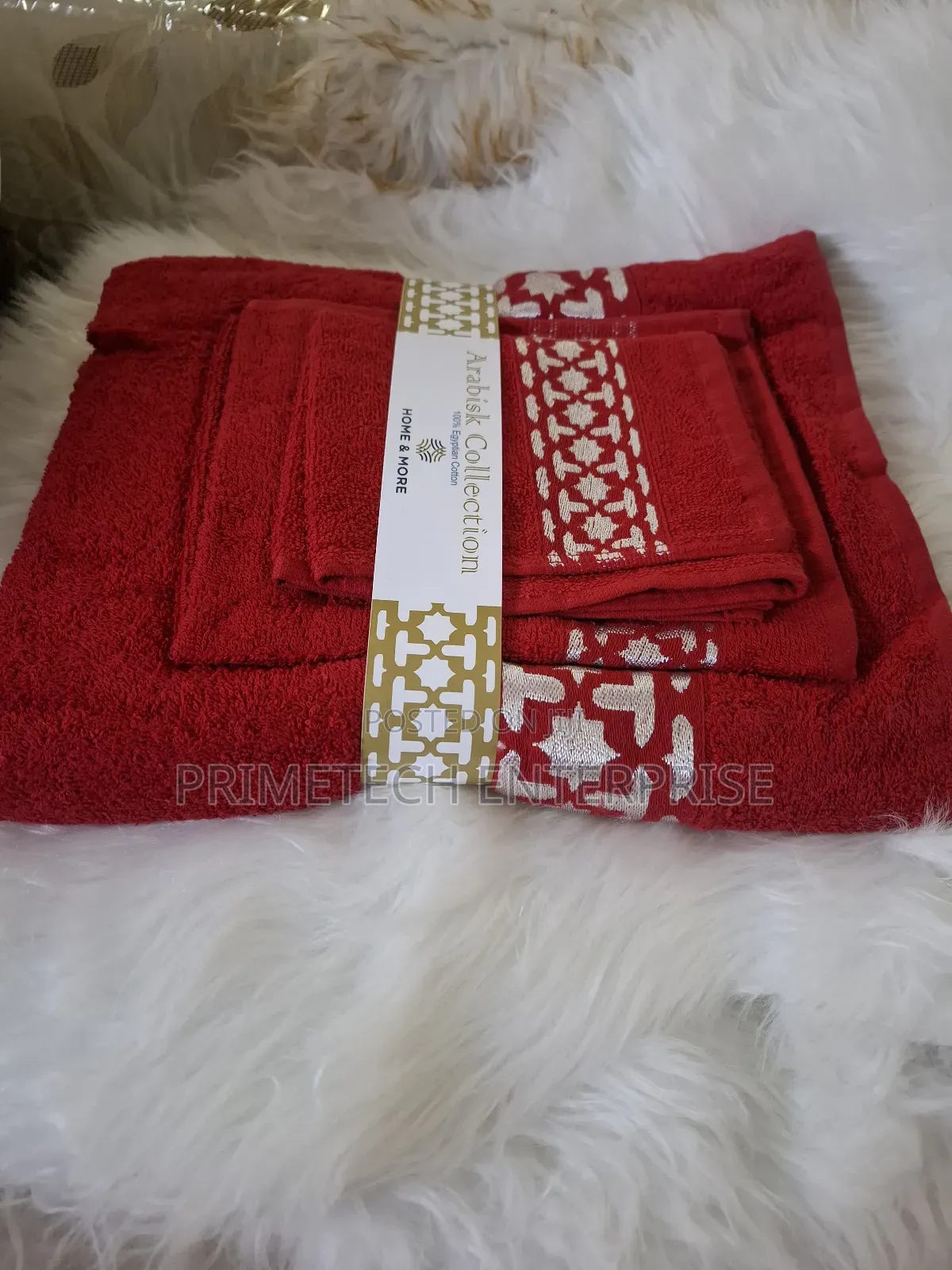 Red Egyptian 3pcs Towel