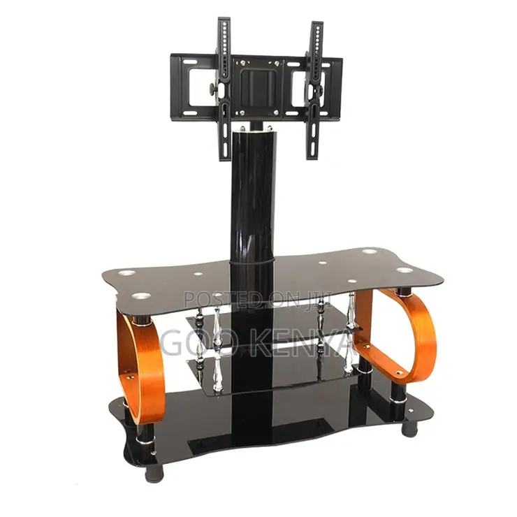 Home Tv Stand; Glass Tv Display Stand With Storage and Mount