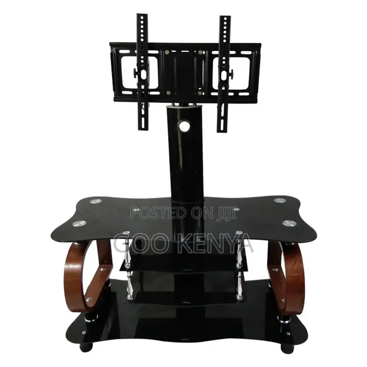 Home Tv Stand; Glass Tv Display Stand With Storage and Mount