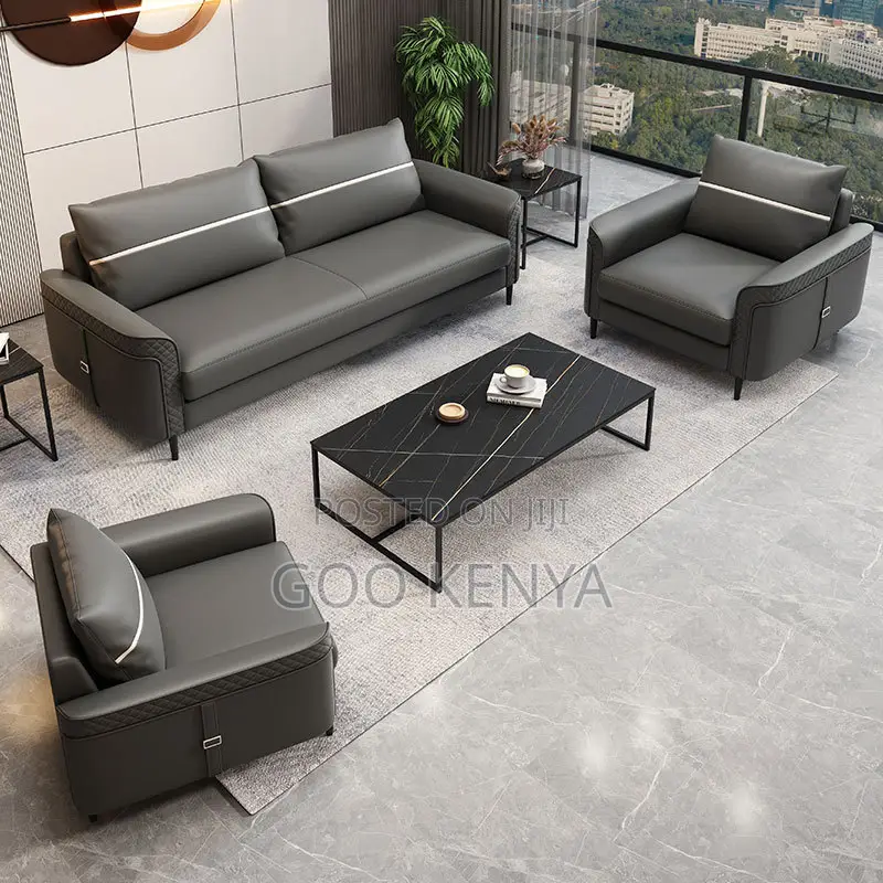 Home/Office Sofa; Modern 5-Seater Leather Sofa for Living Room/Office