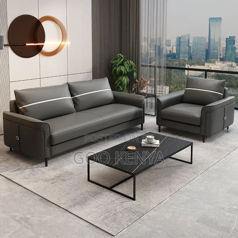 Home/Office Sofa; Modern 5-Seater Leather Sofa for Living Room/Office