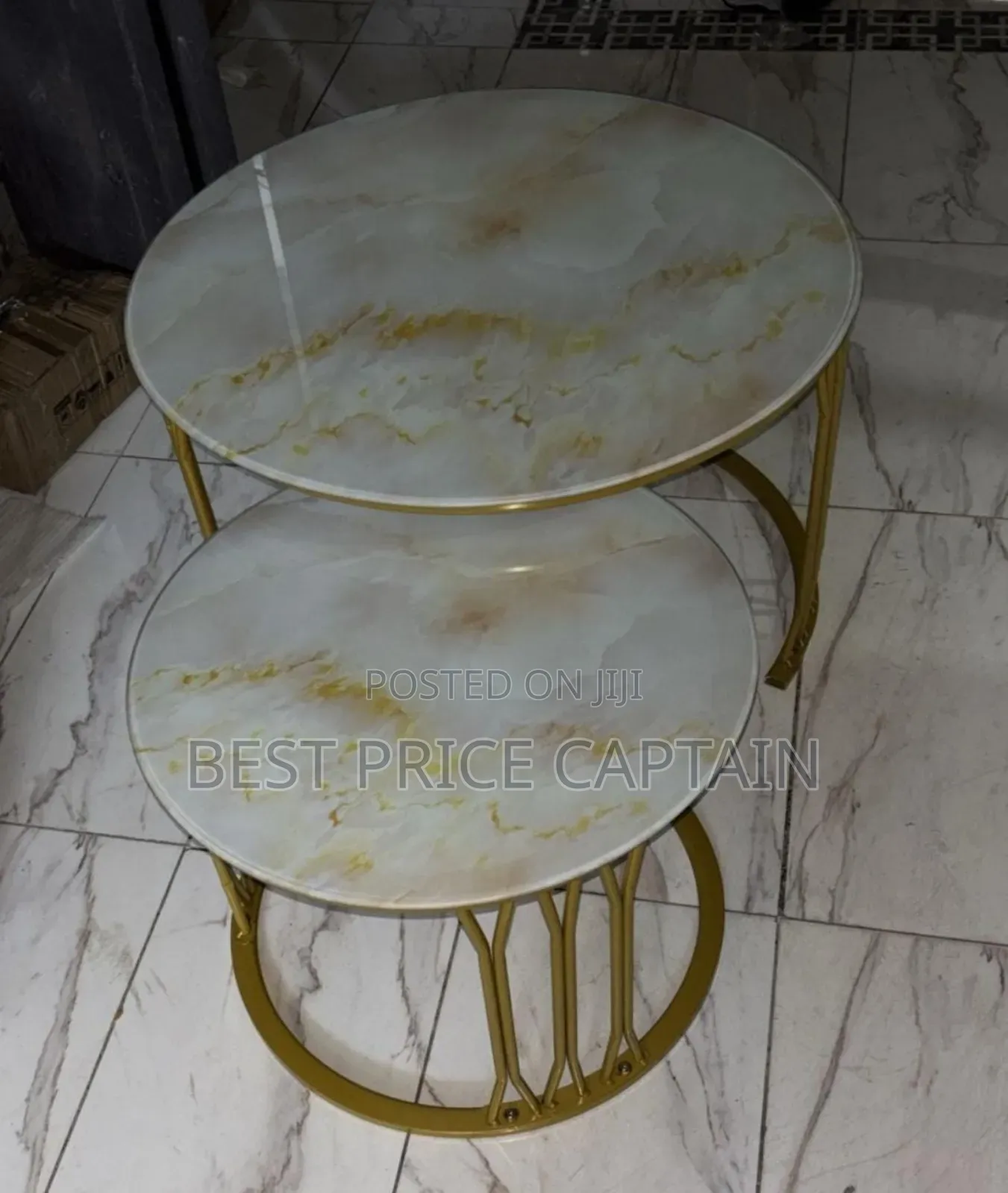 Executive Marble Top Nesting Tables(Glass Effect)