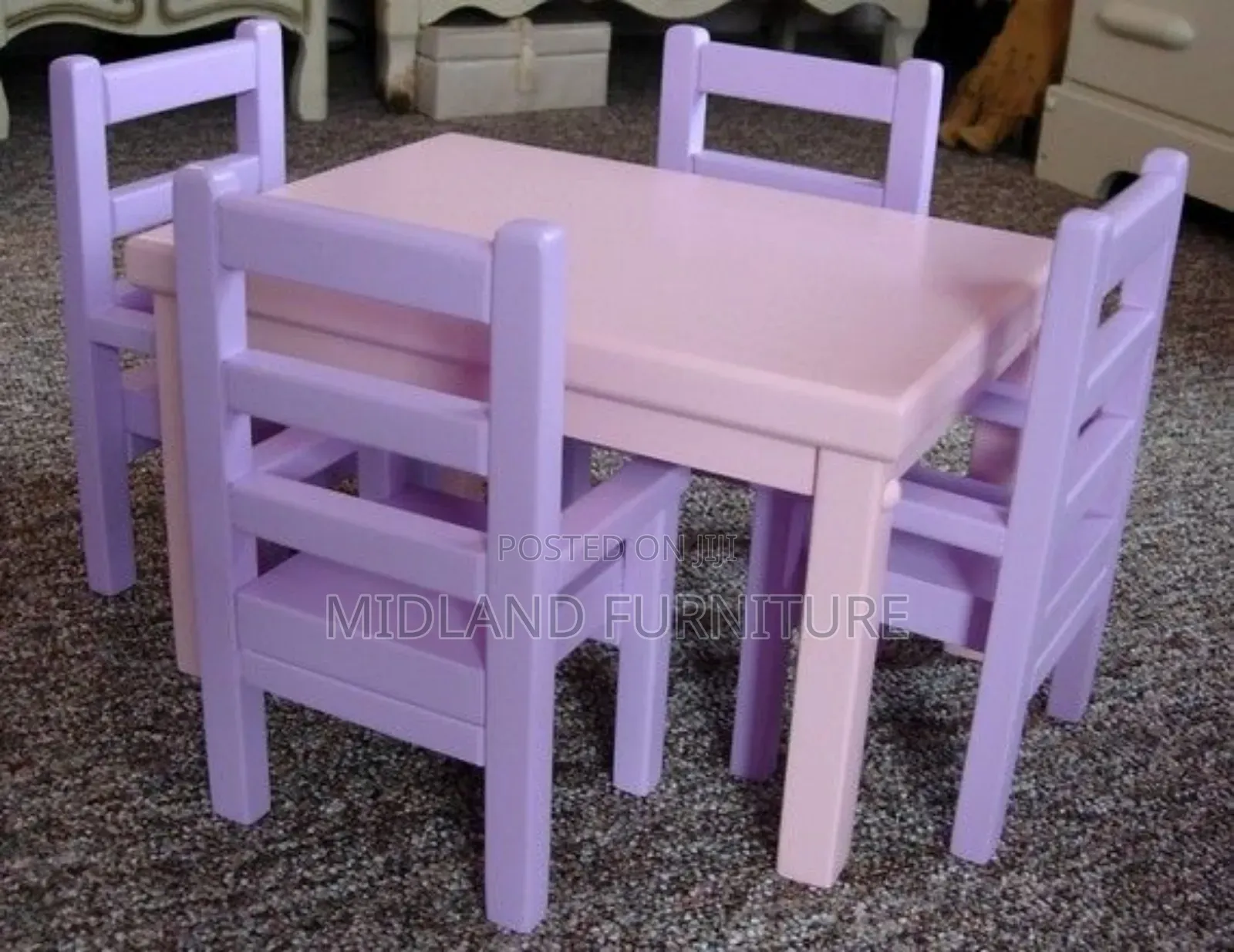 Children Study Table With 4 Chairs