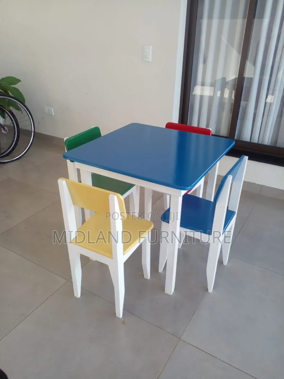 Children Study Table With 4 Chairs