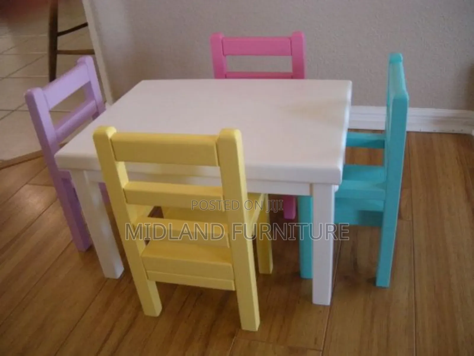 Children Study Table With 4 Chairs