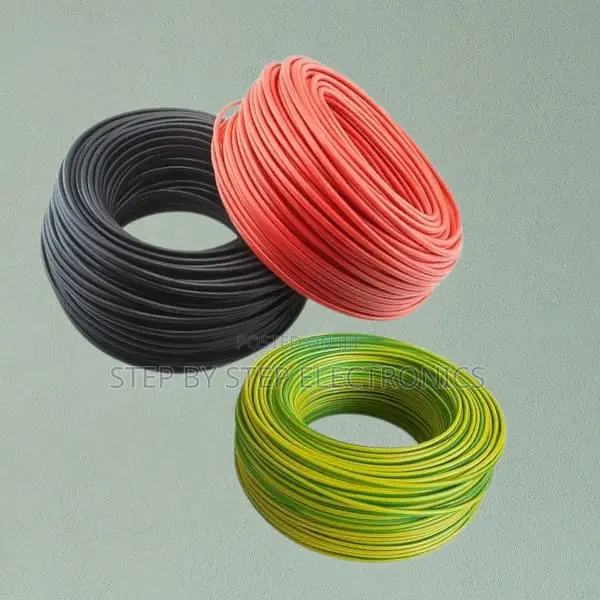 Low-Cost 1.5mm Single Core Wiring Cable-Green/Yellow/Red / Black