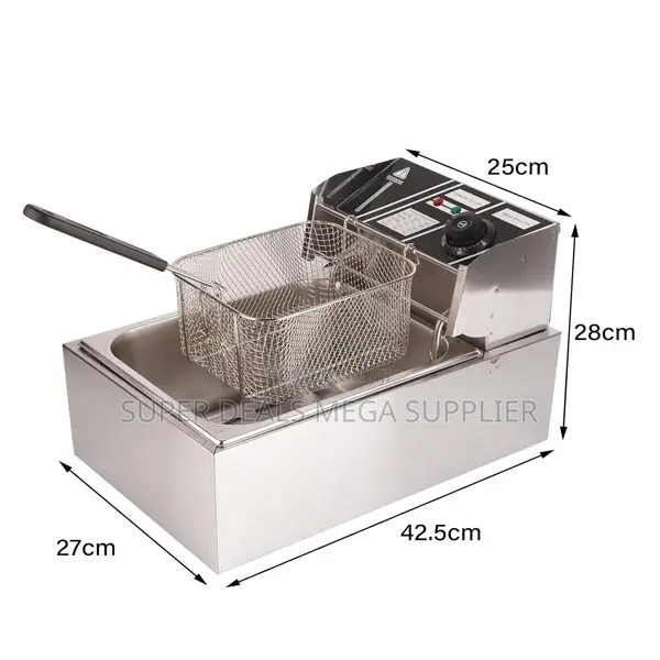 6l Commercial Electric Deep Fryer Stainless Steel With Adjustable Temp
