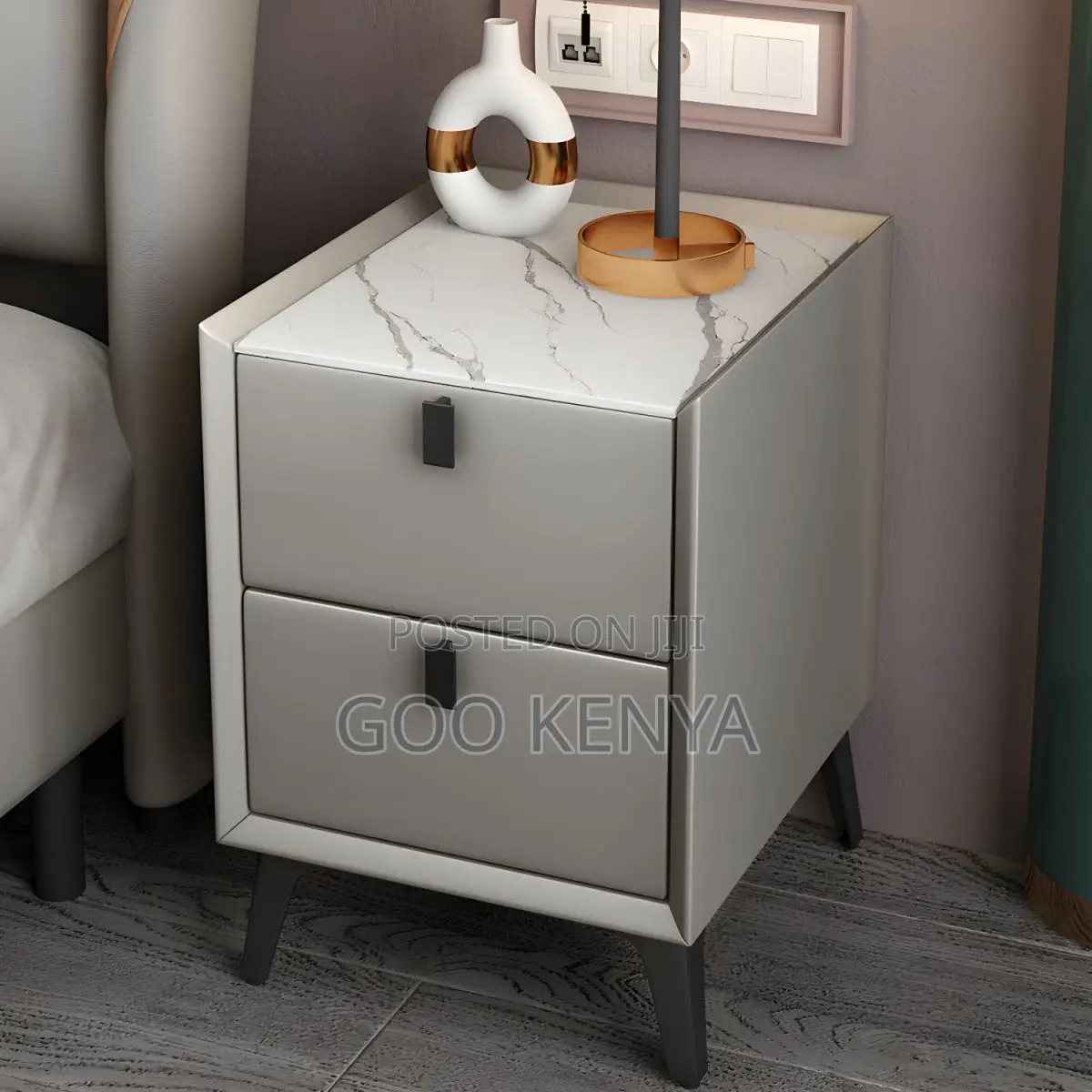 Home Nightstand; Solid Wood Bedside Cabinet With Storage