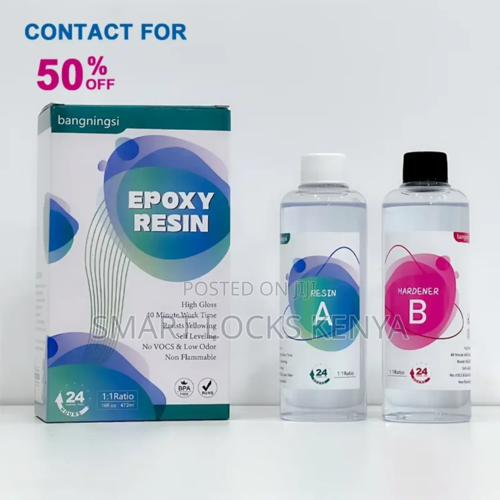 Epoxy Resin 1:1 by Volume Clearly Epoxy Resin and Hardener Kit 500g