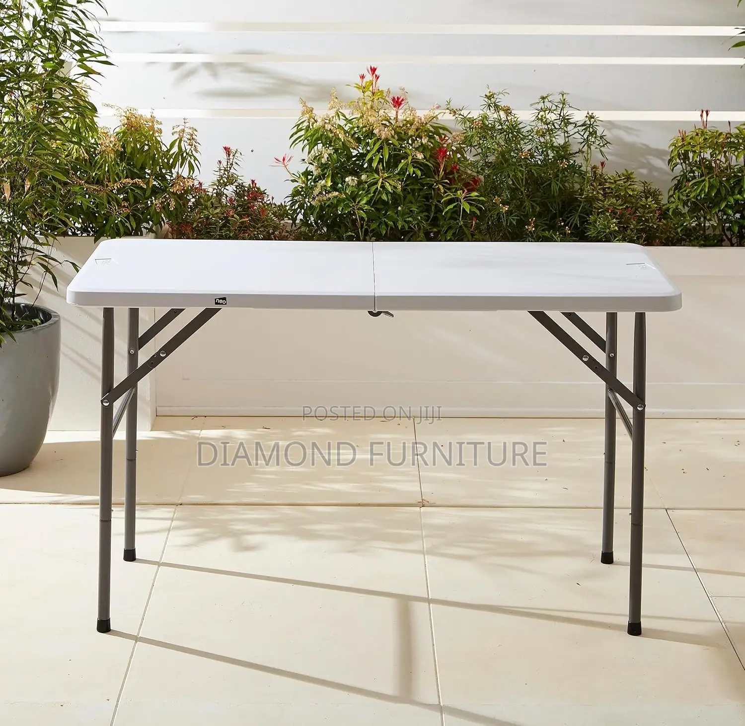 Office Furniture; Durable Foldable Plastic- Table for Indoor Outdoor