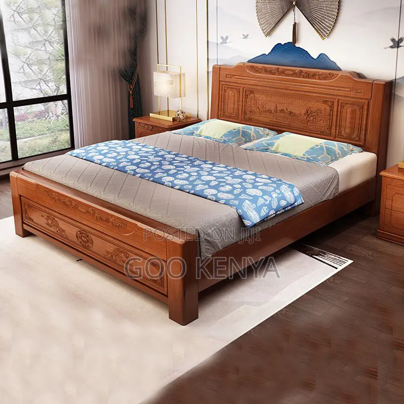 Home Bed; Classic Mahogany Master Bedroom Bed