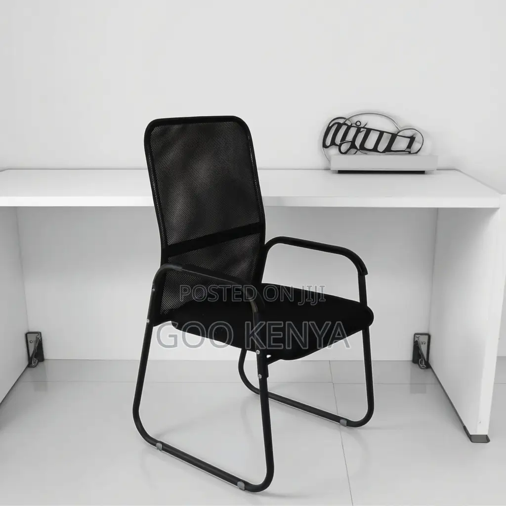 Office Chair; Ergonomic Chrome Mesh Guest Chair