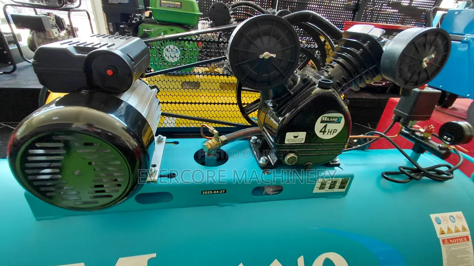Milano Italia 300l Electric Single Phase Air Compressor Machine.