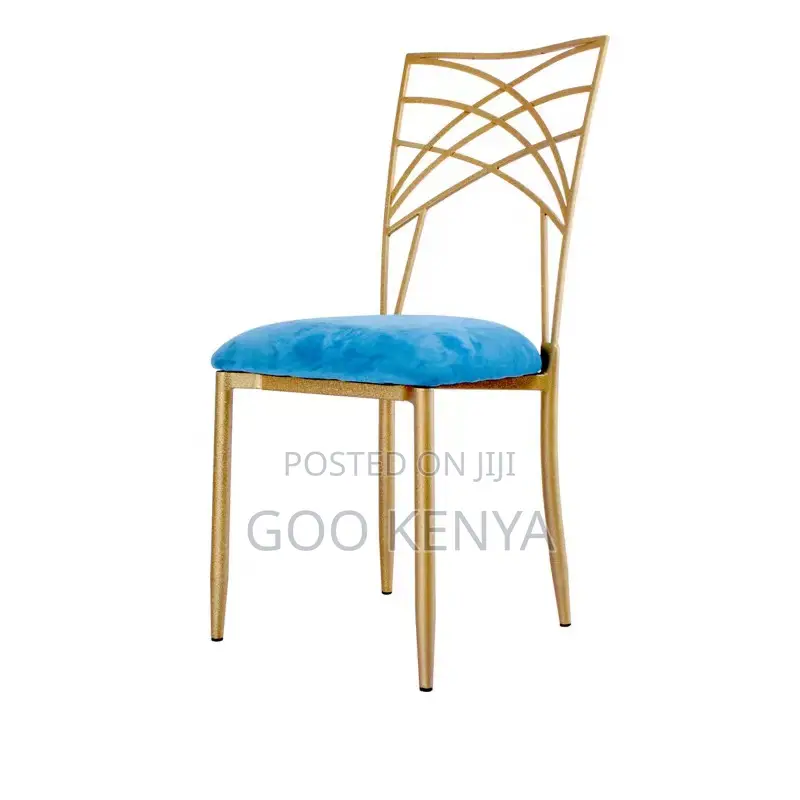 Outdoor Chair; Elegant White Garden Chair With Gold Legs