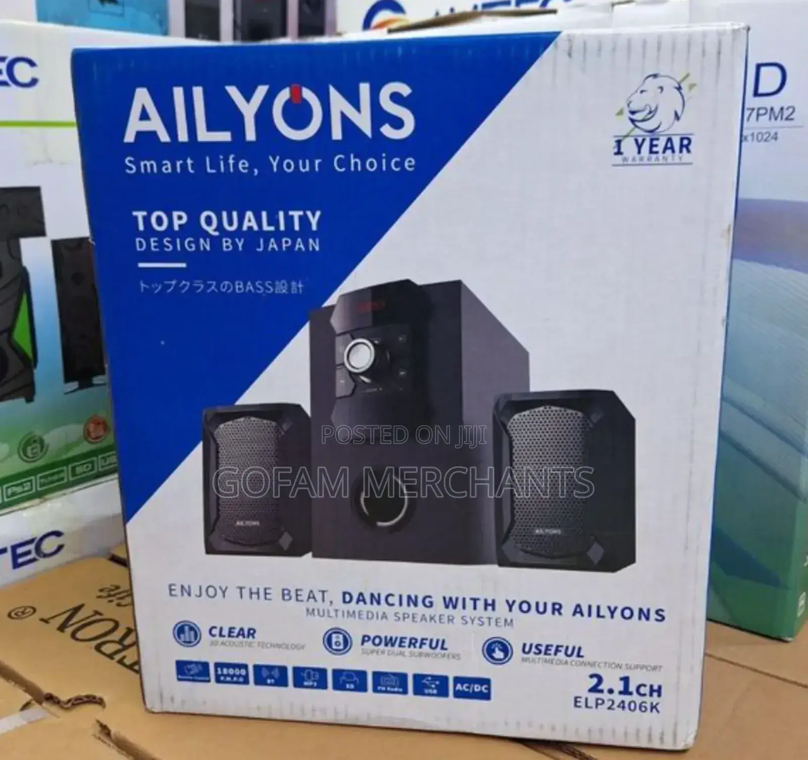 Ailyons Subwoofer Hometheatre Speaker System Bluetooth/Usb/Fm