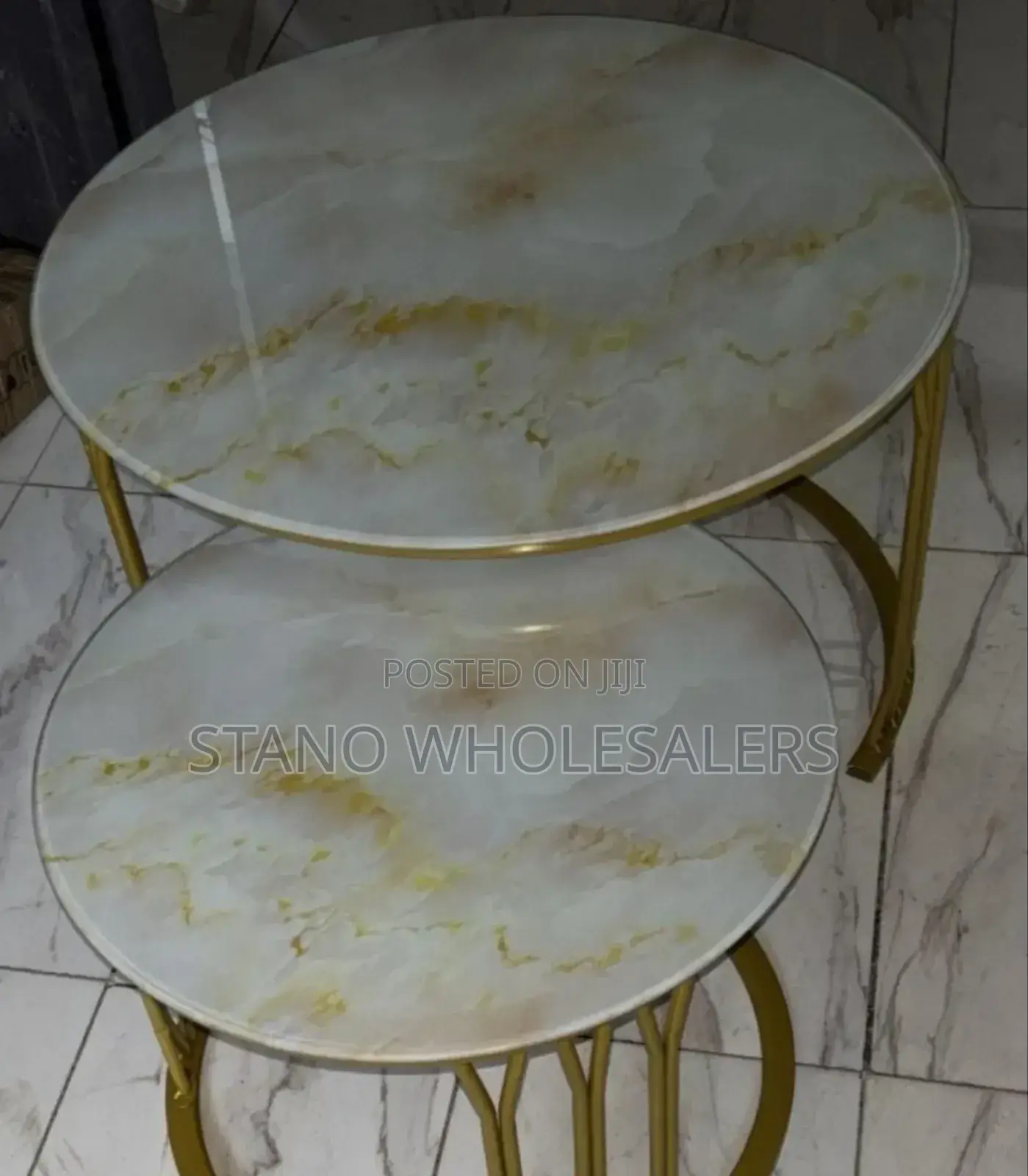 Executive Marble Top Nesting Table