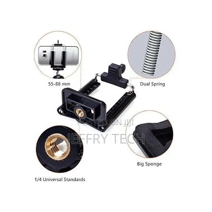 Adjustable Clip Tripod Mount Head for iPhone 12 Mini 11 Pro Max Xs Xr