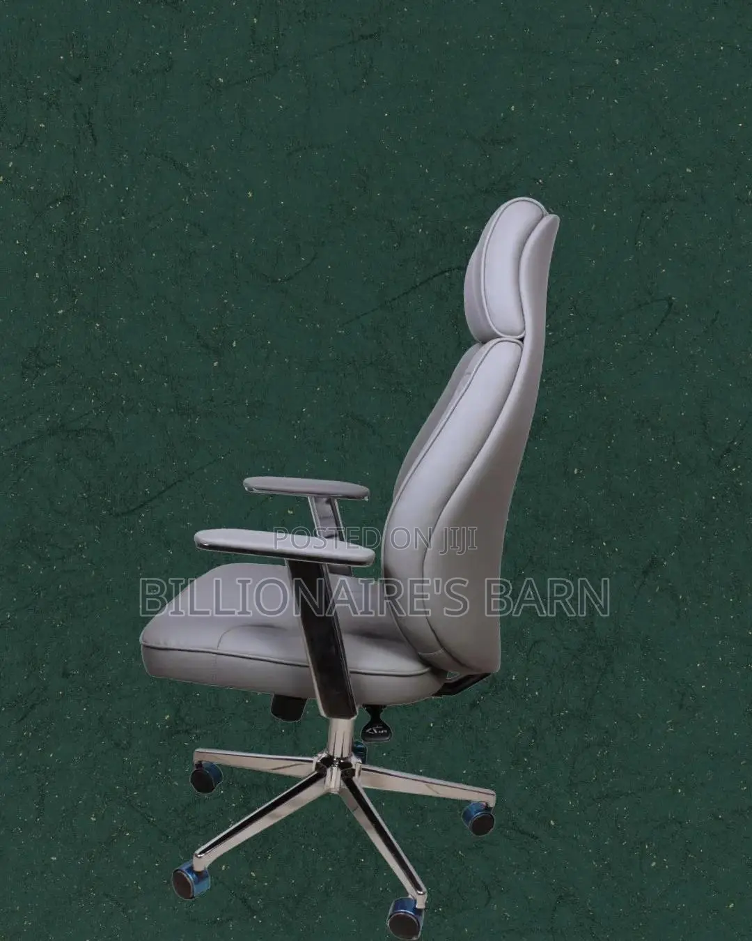 Grey Executive Leather Office Chair (Orthopedic) — Restocked!