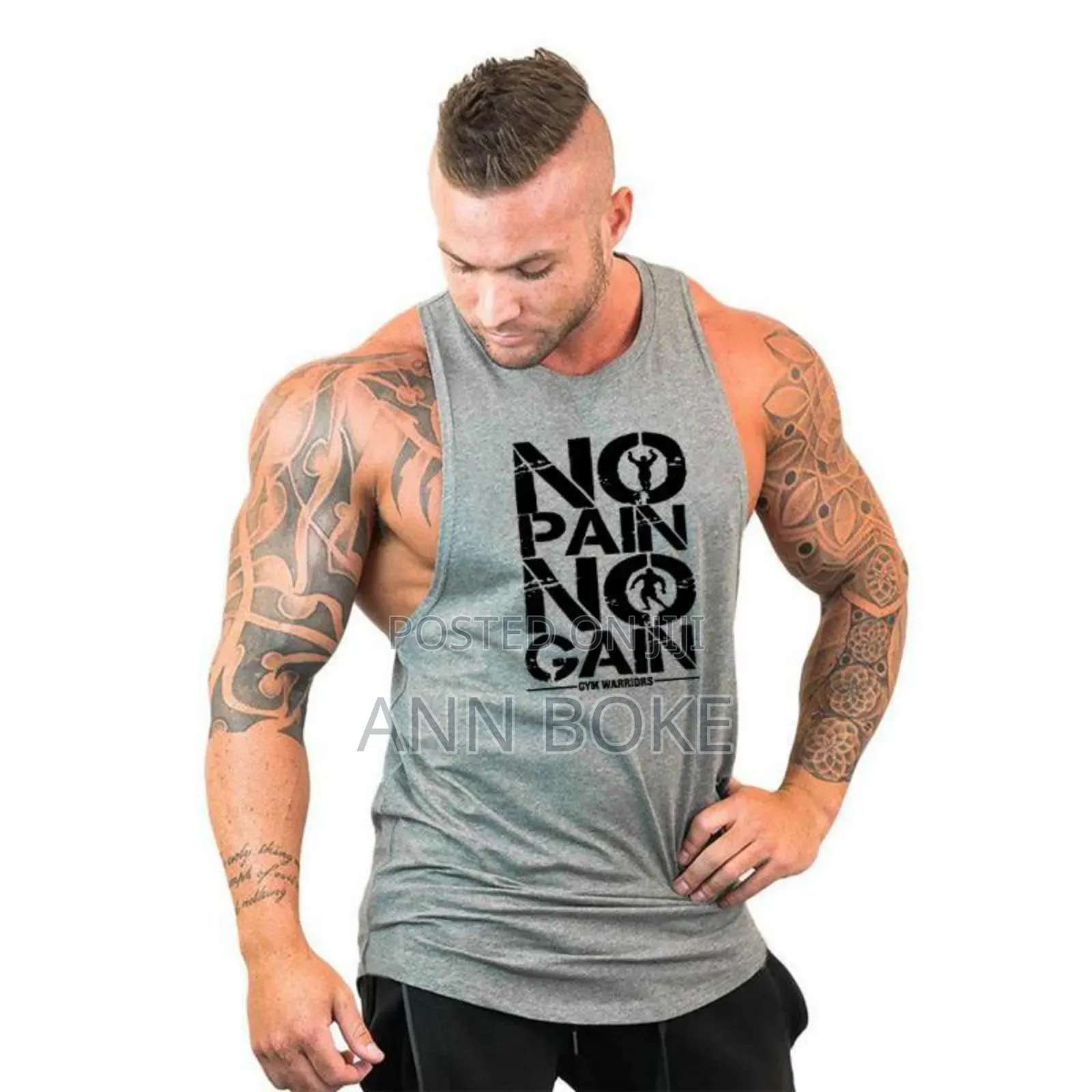 No Pain No Gain Gym Vests Pure Cotton Perfect for Gym