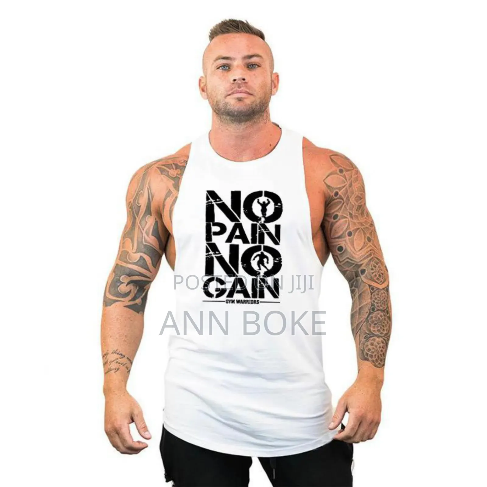 No Pain No Gain Gym Vests Pure Cotton Perfect for Gym
