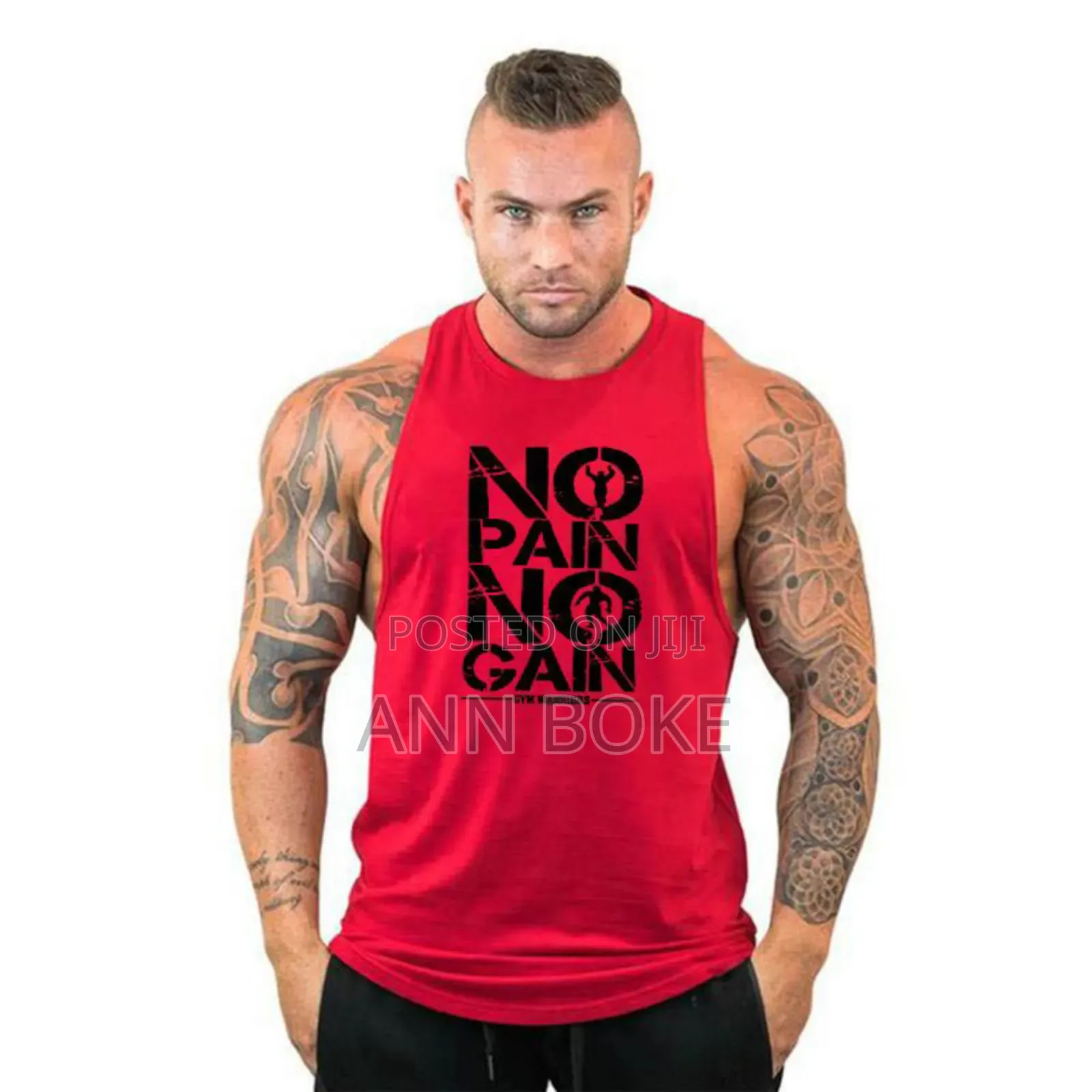 No Pain No Gain Gym Vests Pure Cotton Perfect for Gym